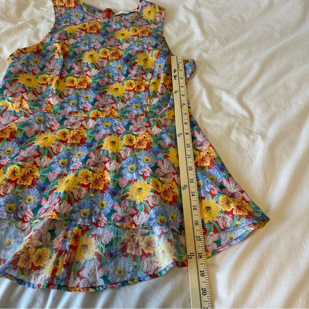 ANTONIO MELANI Floral Sleeveless Peplum Top - Size Medium Multicolor - Picture 8 of 10